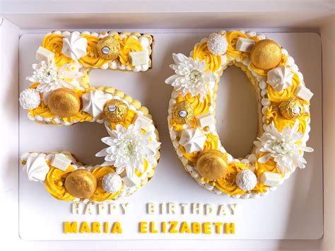 Lemon Raspberry 50th Birthday Number 50 Cake Gold And Yellow Theme Wjrb