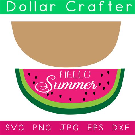 Hello Summer Watermelon Svg Cut File Set For Cricut Or Silhouette ⋆