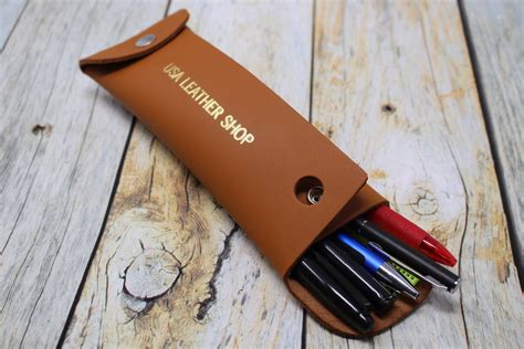 Pencil Case Custom Leather Pencil Case Personalized Leather Etsy