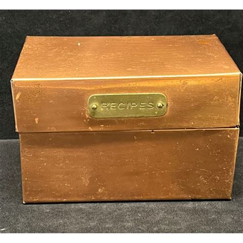 Vintage Solid Copper Recipes Storage Box Approx 525x325 And 35t