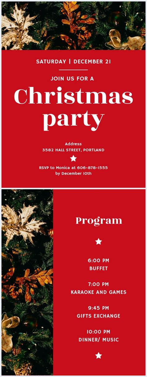 Red Christmas Party Program Template Flipsnack