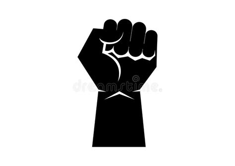 Black Raised Hand With Clenched Fist Icon Vector Stock Vector