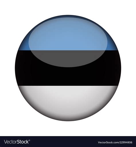 The national flag of estonia (estonian: Estonia flag in glossy round button of icon Vector Image