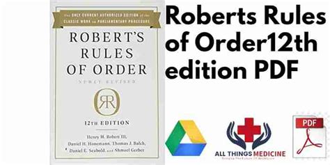 Roberts Rules Of Order 12th Edition Pdf Free Download