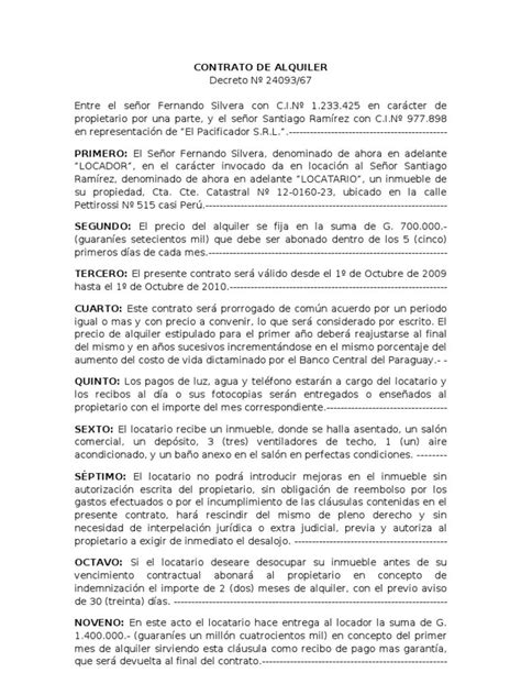 Modelo De Contrato De Alquiler De Departamento Peru Financial Report