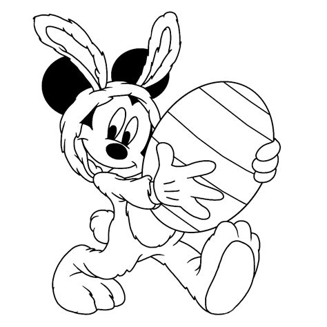 Kleurplaten disney, je vindt ze op topkleurplaat.nl! Leuk voor kids - Mickey Mouse in een Paashazenpak