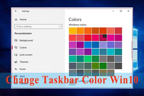 How To Change Taskbar Color Win 10