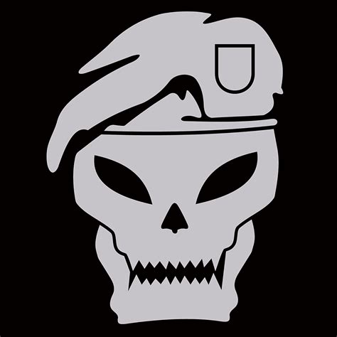 Call Of Duty Skull Sticker 6 Inch Silver Black Ops 2