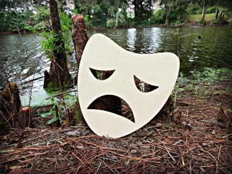 Sad Mask Unfinished Cutout Wooden Shape Paintable Wooden Mdf Diy