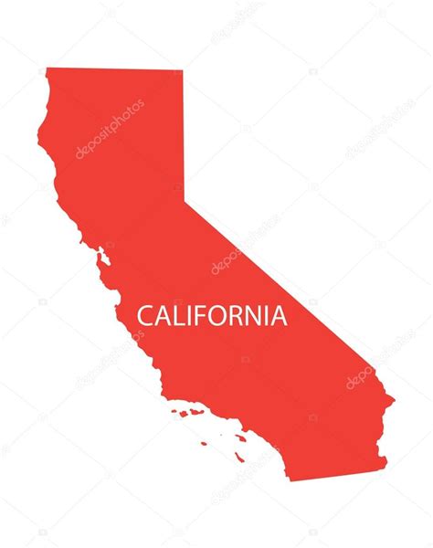 Red Map Of California — Stock Vector © Chrupka 64007237