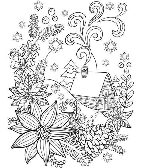 Log cabin coloring pages #kidswoodcrafts. Cabin In The Snow Coloring Page | crayola.com