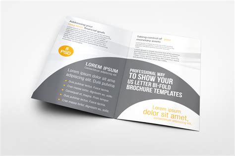 This brochure mockup is super easy to use and customize. US Letter Bi-Fold Brochure Mock-Up on Behance