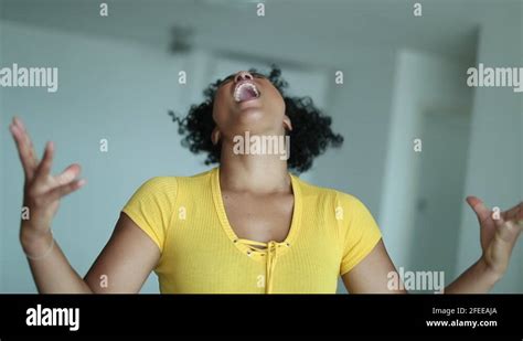 Upset Black Woman Yelling In Despair African Mixed Race Person Screaming Stock Video Footage