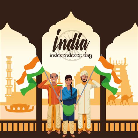 India Independence Day Card 657127 Vector Art At Vecteezy