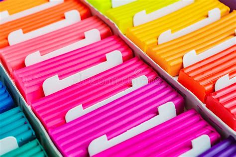 Rainbow Colors Of Modeling Clay Multicolored Plasticine Bars Ina Box