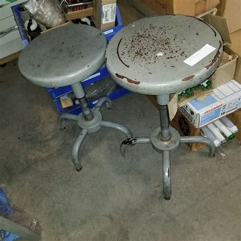 2 Metal Shop Stools Big Valley Auction