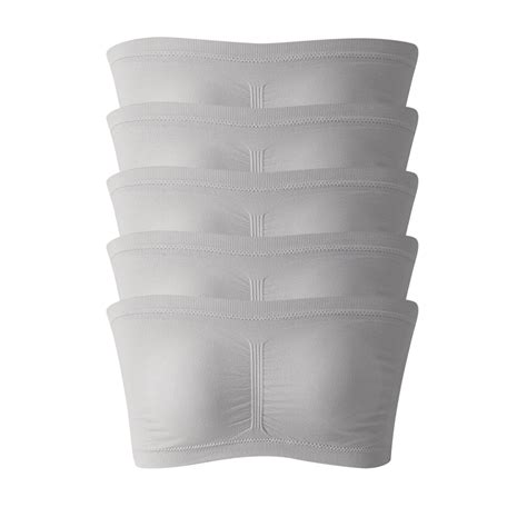 5Pc Womens Bralette Women's Strapless Bra Adjustable Sports Bra S