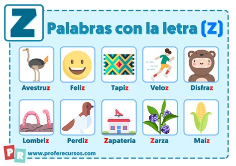 Palabras Con Z Que Empiezan Por La Letra Z Para Niños