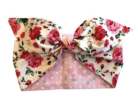 Gas Axe Inc Pink Rose And Polka Dot Reversible Head Scarf Amazon Co Uk