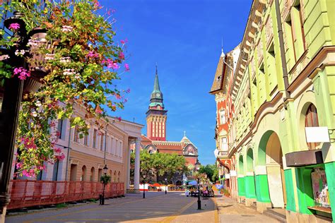 Subotica City Hall And Main Square Colorful Street View Photograph By