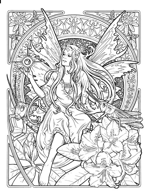 Fairies Coloring Pages For Adults