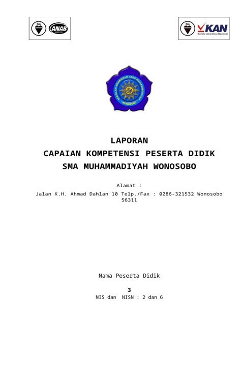 DOCX Contoh Rapor Kurikulum 2013 DOKUMEN TIPS