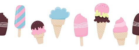 Seamless Ice Cream Border Ice Cream Frame Vector Art At Vecteezy