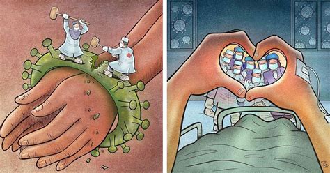 Illustrations Show The Bravery Of Medical Professionals Fighting Covid