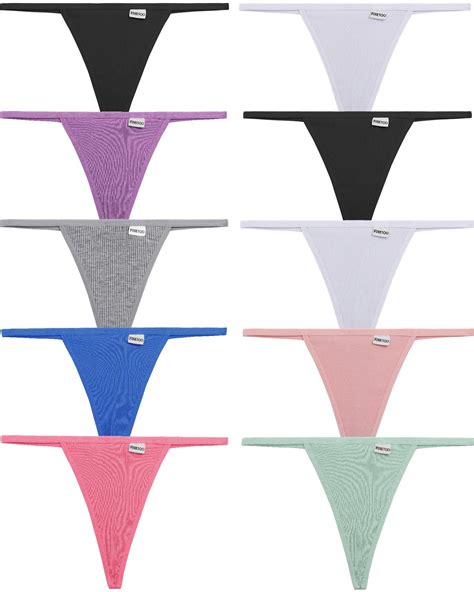 Finetoo G String Thongs For Women Cotton Panties Stretch T Back Tangas