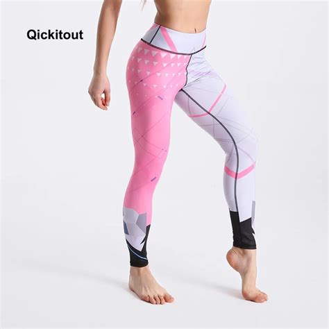Qickitout Fashion Women Leggings Summer Long Pants Pink White Color Striped Patchwork Sexy