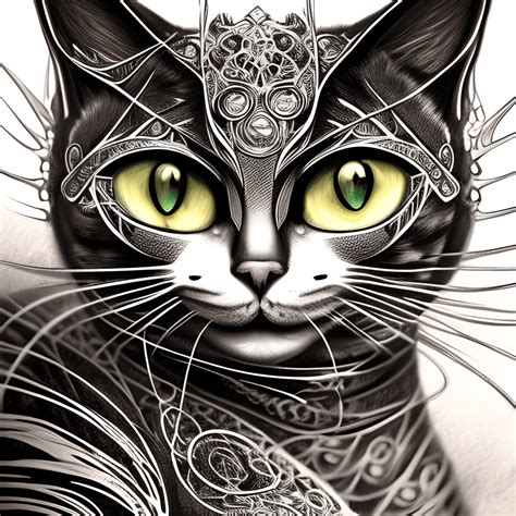 Elokitty Cat Fine Art Graphic · Creative Fabrica