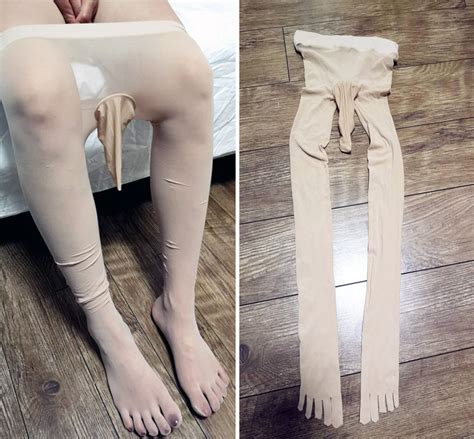 Seamless Men Sheer Separate 5 Toes Glove Pantyhose Stockings Underwear