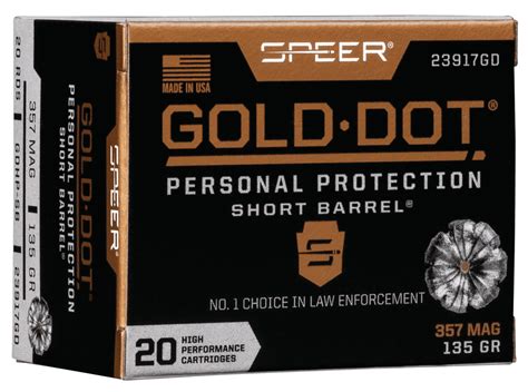 Speer Ammo 23917gd Gold Dot Personal Protection 357 Mag 135 Gr Hollow
