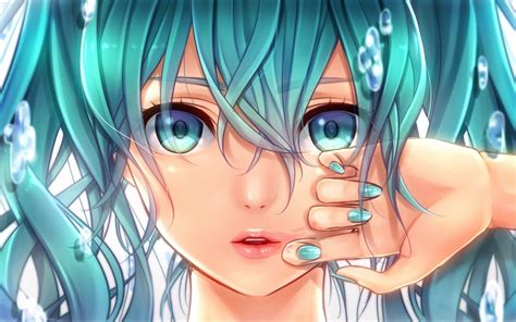 Sad Anime Girl Blue Eyes Hair Vocaloid Characters Wallpaper Background Chainimage