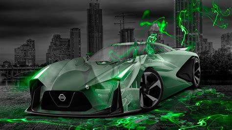Tony Kokhan Nissan Gtr Concept Anime Aerography City Night Jdm Green