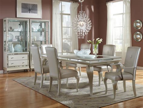 This new bedroom set is fit for a queen! AICO Hollywood Loft 7-Piece Rectangular Leg Dining Set in ...