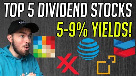 Top 5 High Yield Dividend Stocks To Buy Now 5 9 Yield Youtube