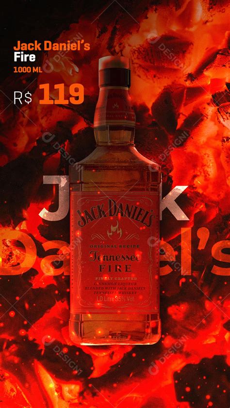 Story Bebidas Whisky Jack Daniels Social Media PSD Editável download