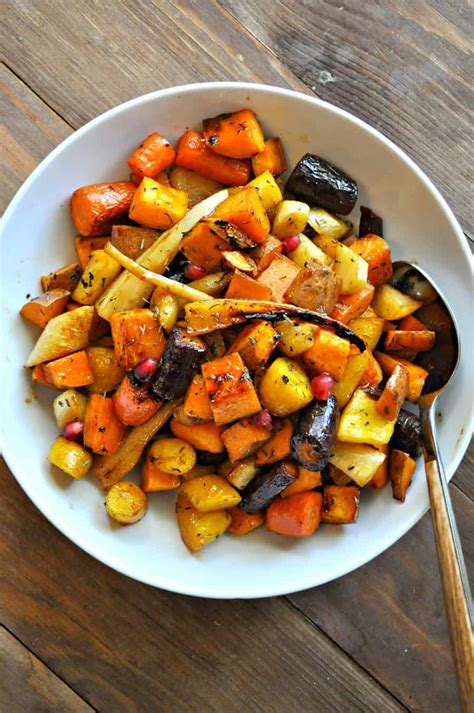 Perfect roast potato, stuffing, pigs in blankets and these lovely vegetables. Cider Roasted Root Vegetables | Recipe | Roasted root vegetables, Vegetables, Holiday side dishes