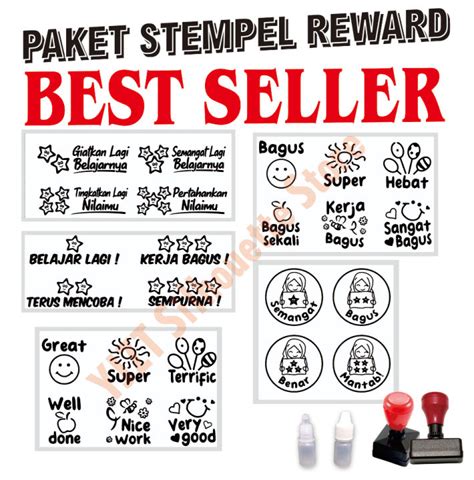 Paket Stempel Reward Best Seller Stempel Penilaian Sekolah Lazada