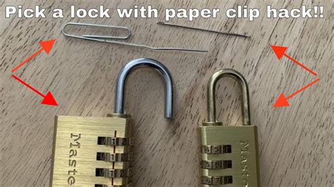 How to pick a lock with a paperclip picker of locks. How to pick a combination lock with a paper clip sewing needle