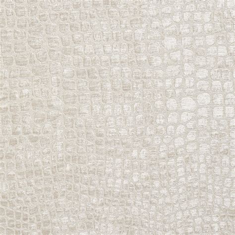 Off White Textured Alligator Shiny Woven Velvet Upholstery Fabric By