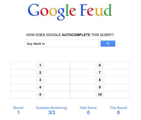 Google feud is a fun quiz game that puts a twist on a popular american tv show where participants need to finish a phrase they are given based on what they believe would be the most seafood makes me google feud. 'Google Feud' combines popular game show with Google search autocomplete - 9to5Google