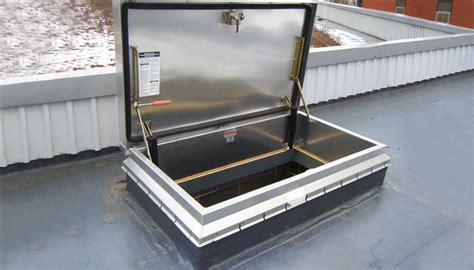 Bilco ladder access roof hatches are available in galvanized steel, aluminum, stainless steel and copper construction to meet any job requirements. Roof Hatches