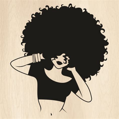 Afro Girl Hair Style Svg Black Woman Hair Style Png