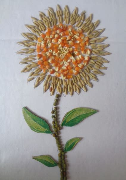Sketsa bunga contoh gambar mozaik bunga mawar. Berbagai Contoh Gambar Kolase dari Bahan Biji-Bijian ...