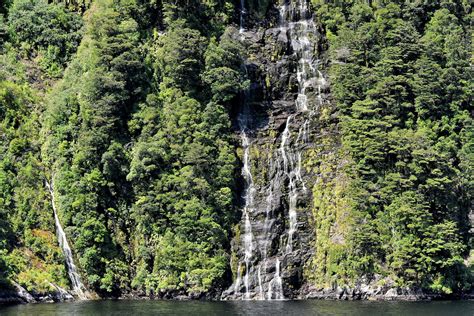 Waterfall Along Acheron Passage At Fiordland New Zealand Encircle Photos
