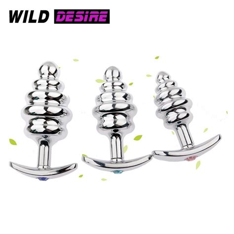 New Small Thread Metal Anal Plug Dildo Anal Sex Toys Butt Plug Adult Sex Products Erotic Toy For