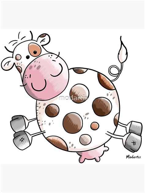 Funny Brown Spotted Fat Cow Framed Art Print For Sale By Modartis