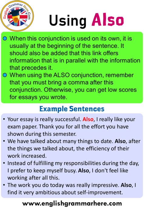 Using Also, Using Not only But also, Definition and Example Sentences ...